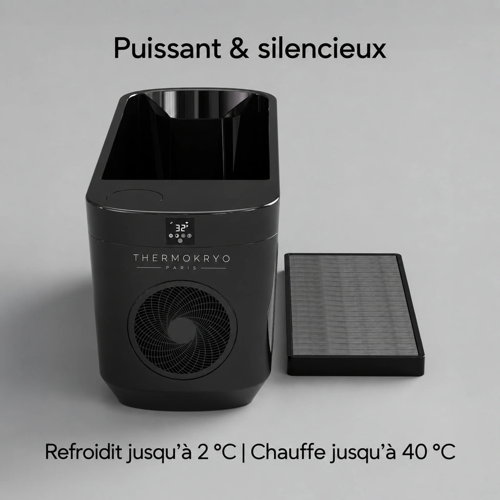 Bain froid ThermoKryo Signature 400 L – Refroidisseur 1,5 CV, chauffage, ozone et Wi-Fi