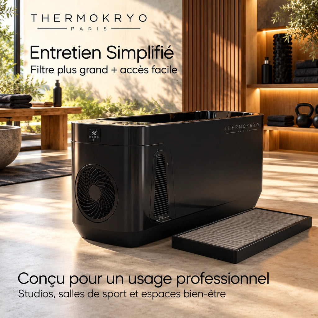 Bain froid ThermoKryo Signature 400 L – Refroidisseur 1,5 CV, chauffage, ozone et Wi-Fi