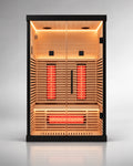 Sauna infrarouge 2 personnes en pruche – Spectre complet, plancher chauffant – Noir
