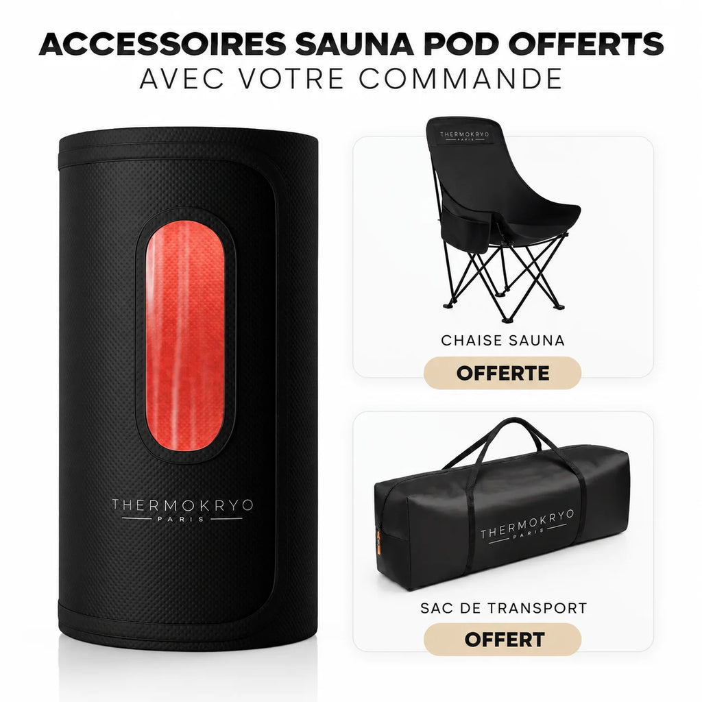 Sauna portable à air chaud ThermoKryo – jusqu'à 85 °C, cabine en coton