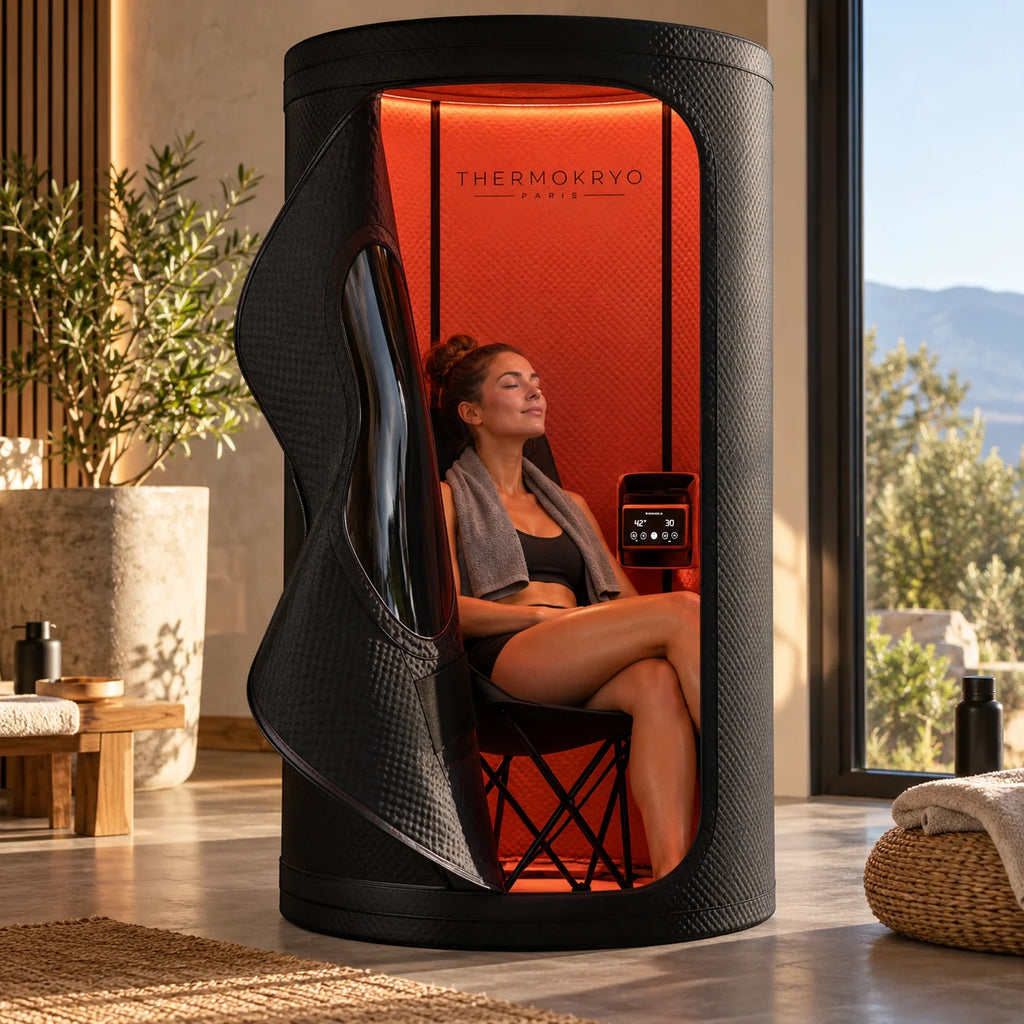Sauna portable à air chaud ThermoKryo – jusqu'à 85 °C, cabine en coton