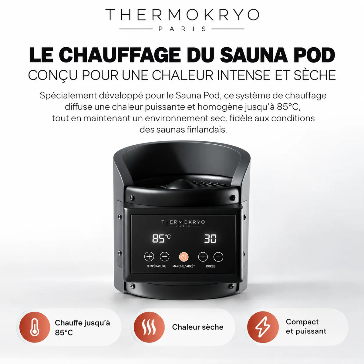 Sauna portable à air chaud ThermoKryo – jusqu'à 85 °C, cabine en coton
