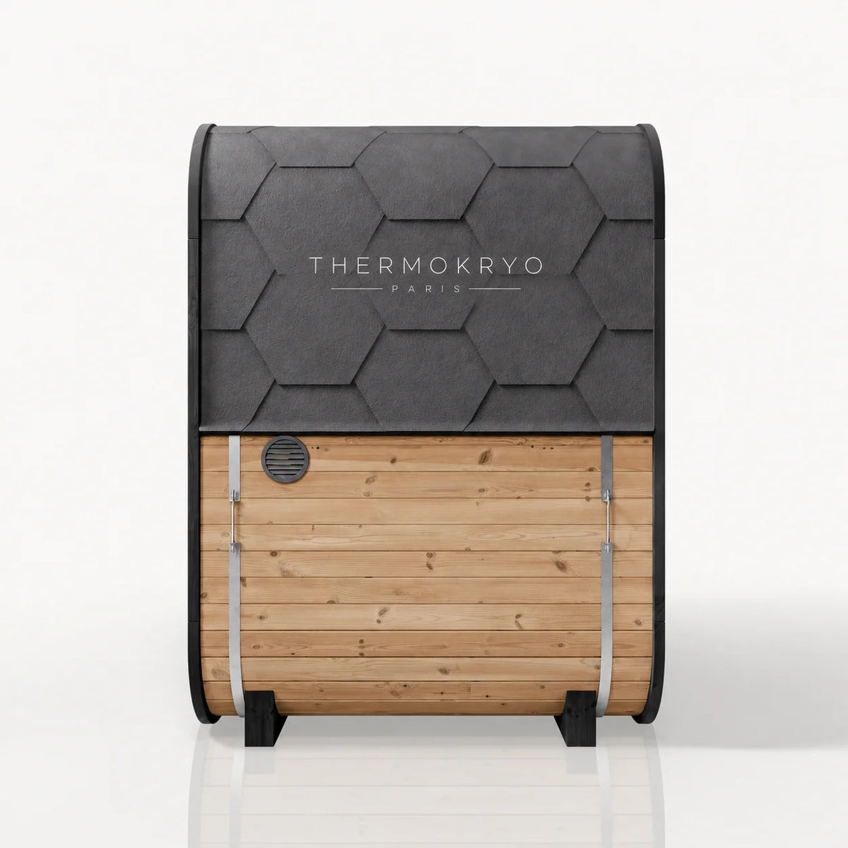 Sauna extérieur 2-3 personnes – Cabine en bois, façade vitrée – Noir