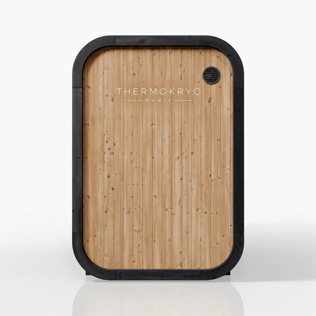 Sauna extérieur 2-3 personnes – Cabine en bois, façade vitrée – Noir