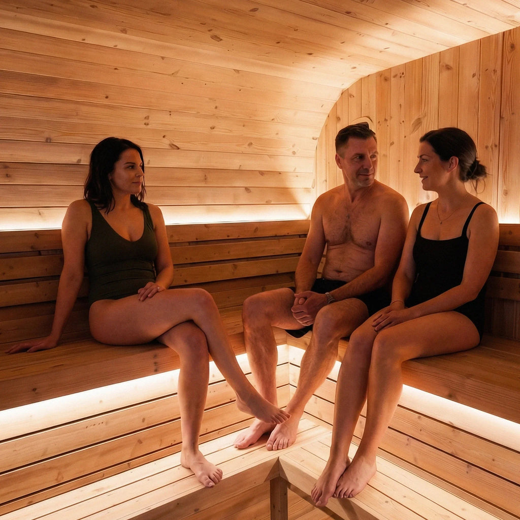 Sauna extérieur 2-3 personnes – Cabine en bois, façade vitrée – Noir
