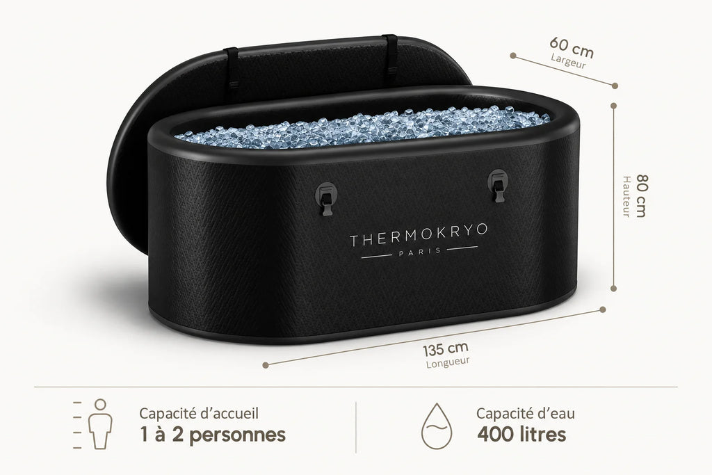 Bain froid gonflable ThermoKryo – 400 L, isolé, portable