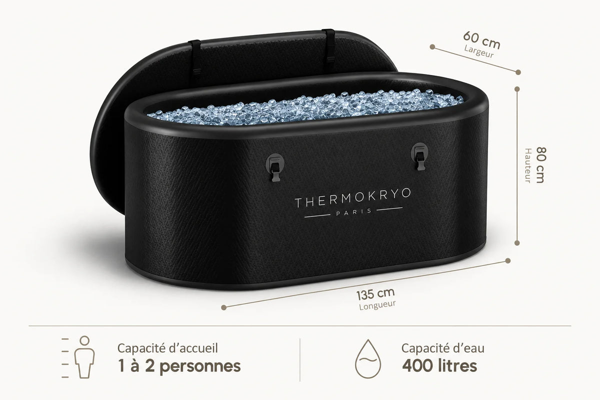Bain froid gonflable ThermoKryo – 400 L, isolé, portable